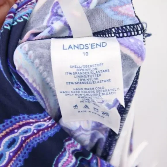 NWOT Lands End Purple Paisley Racerback Tankini Swim Top Super Soft Size 10 - Picture 8 of 8